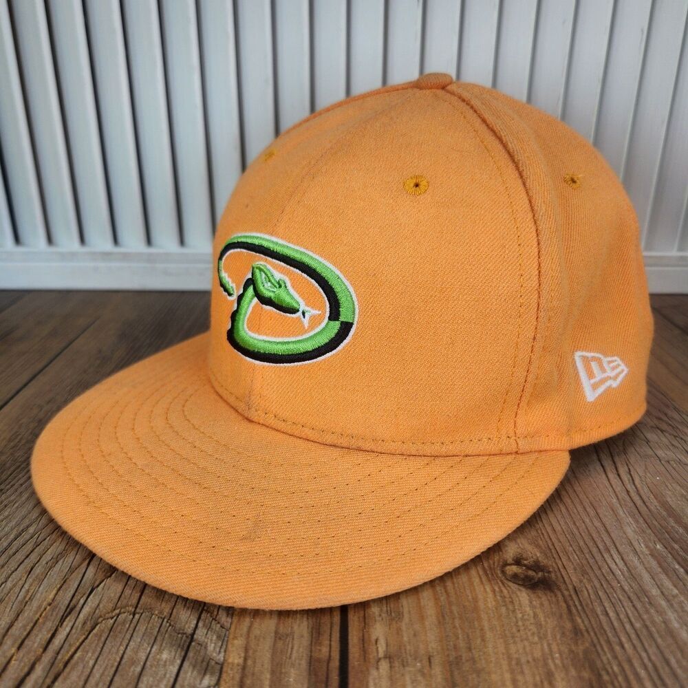 Arizona Diamondbacks New Era 59fifty Fitted Sz 7 3/4 Orange Baseball Hat Cap MLB